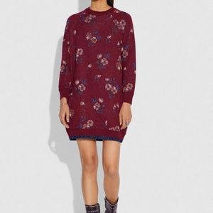 NWT Coach Floral Jacquard Sweater Dress (Size L)